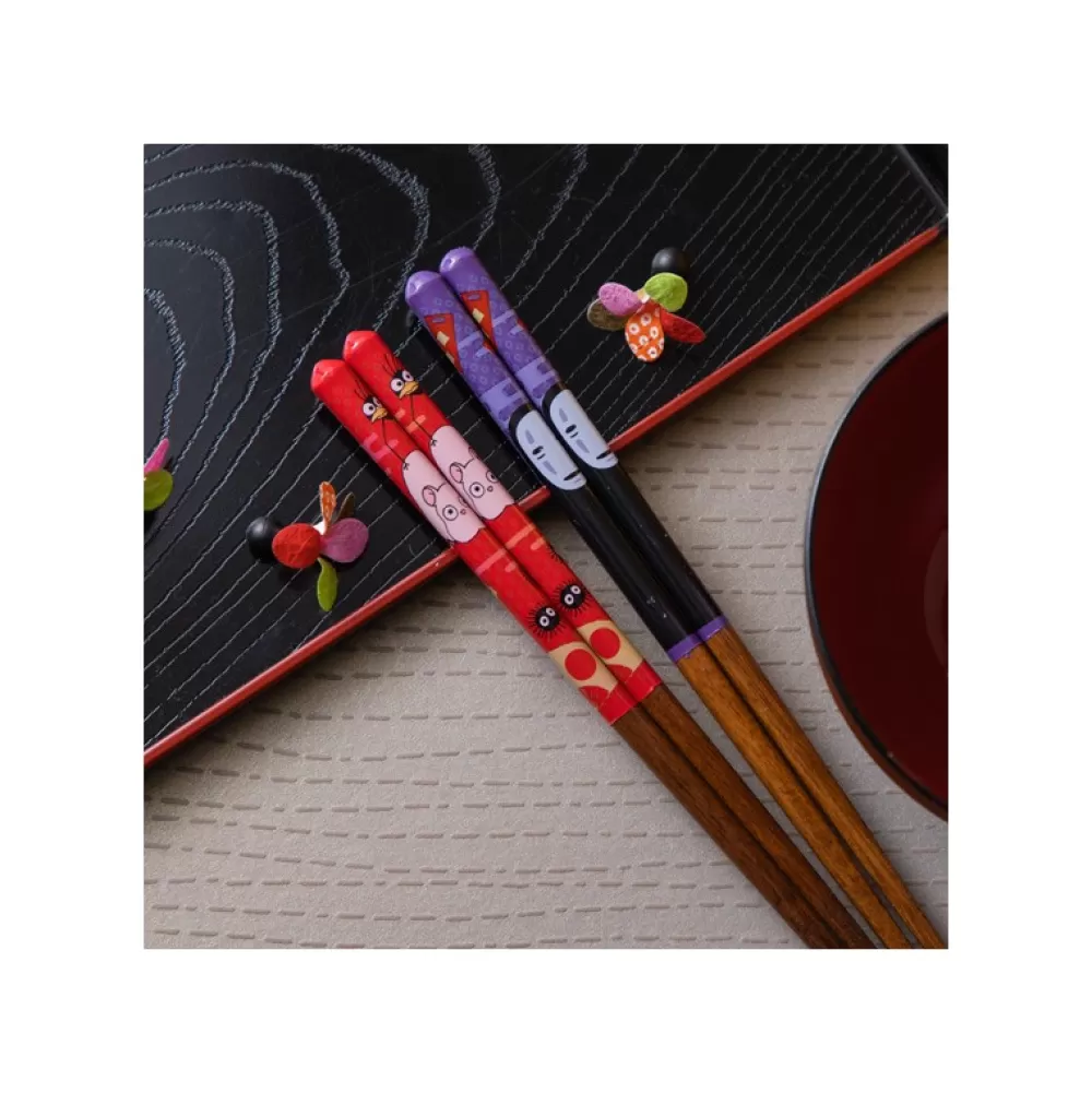 Discount Baguettes Laquees 21Cm No Face & Lanternes - Le Voyage De Chihiro Cuisine Et Table
