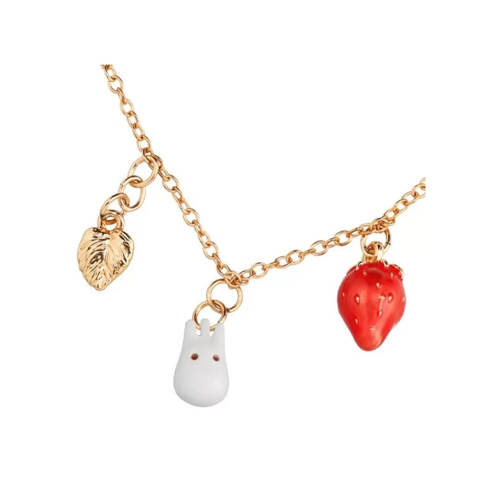 Best Collier Totoro Blanc Et Fraises - Mon Voisin Totoro Bijoux