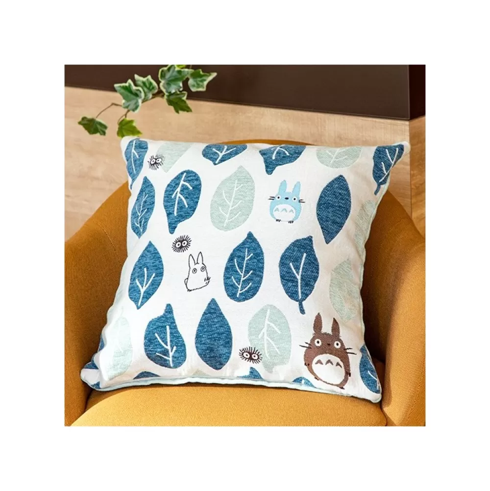 Fashion Coussin Totoro Feuilles Bleues Et Vertes 45X45Cm - Mon Voisin Totoro Décoration