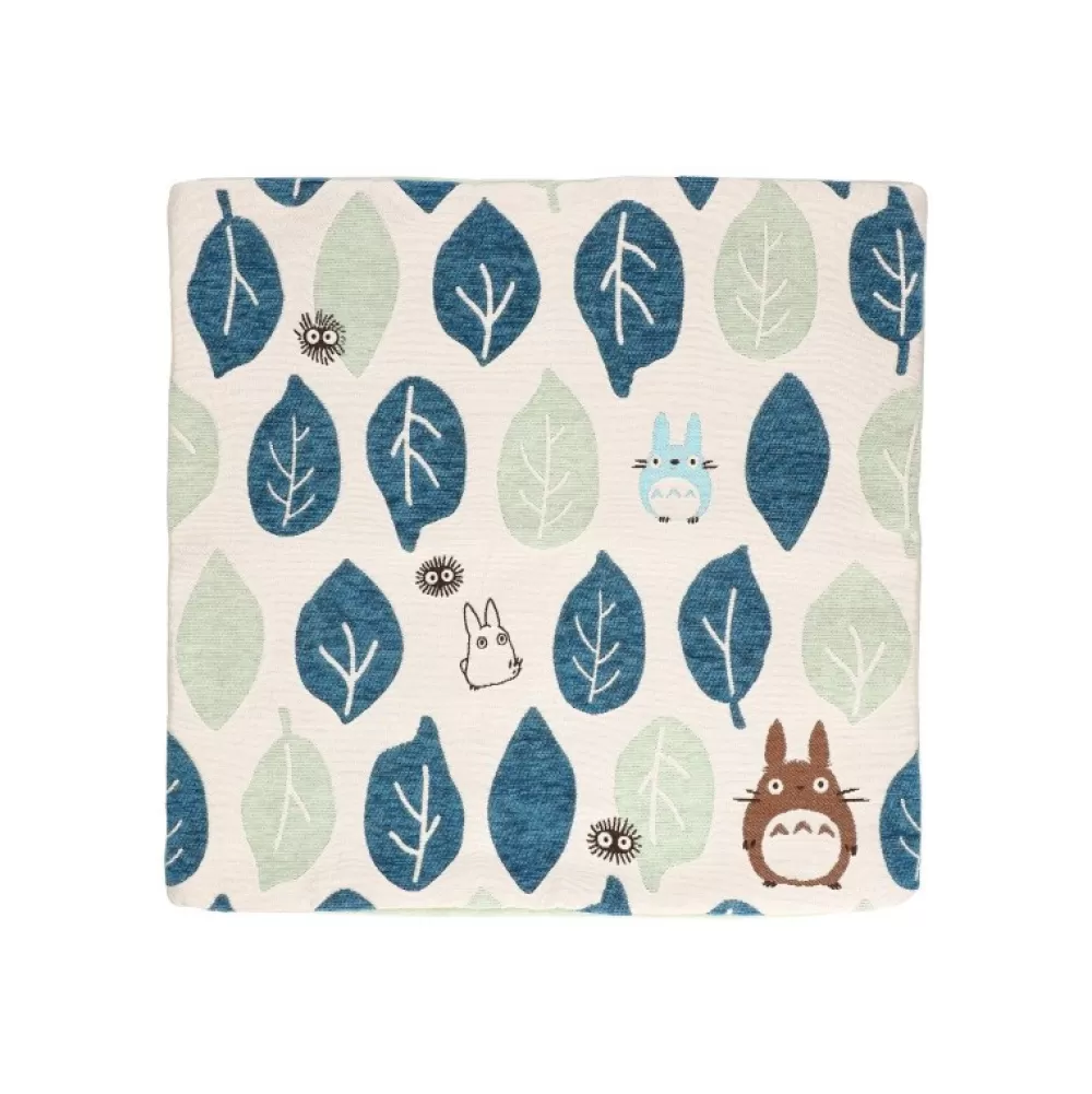 Fashion Coussin Totoro Feuilles Bleues Et Vertes 45X45Cm - Mon Voisin Totoro Décoration