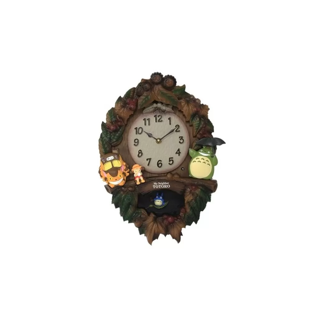 Online Horloge A Balancier Couronne De Feuilles Mon Voisin Totoro Decoration Objets Mignons