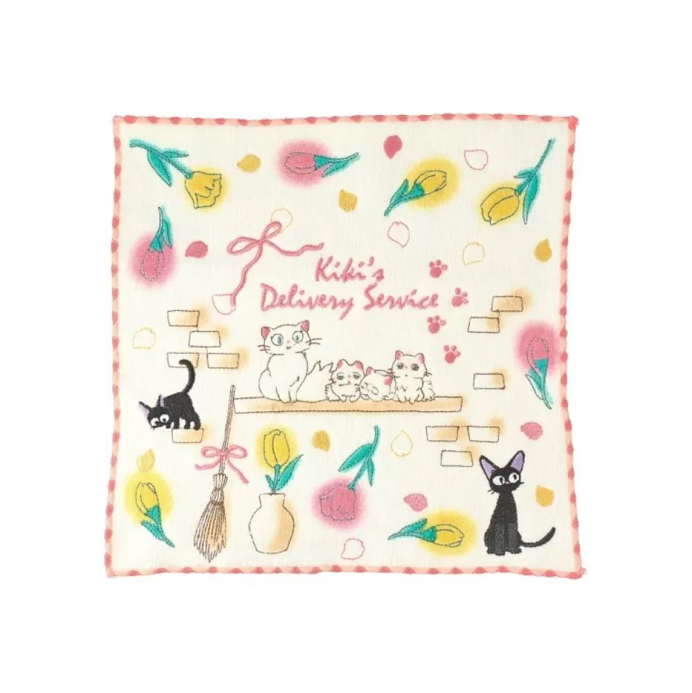 Best Mini Serviette Famille Des Chats 25 X 25 Cm - Kiki La Petite Sorciere Linge De Maison