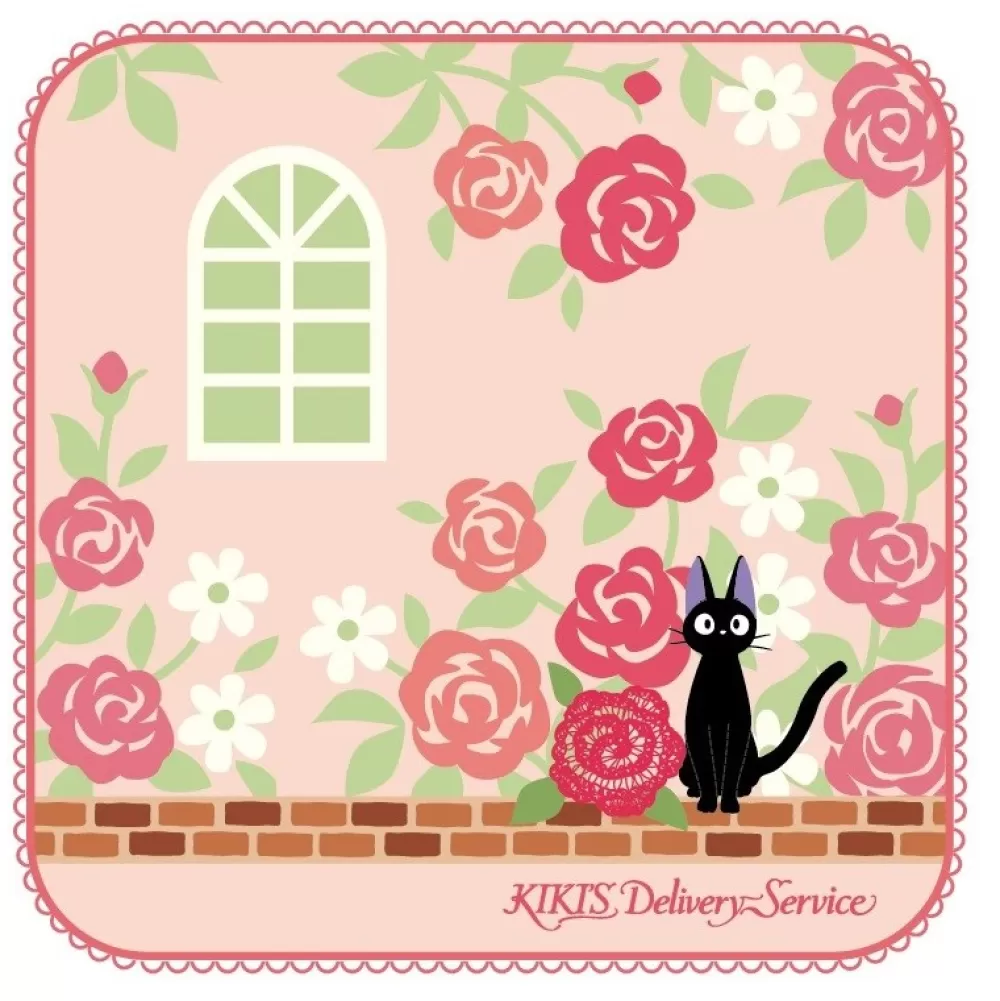 New Mini Serviette Jardin De Roses 25 X 25 Cm - Kiki La Petite Sorciere Linge De Maison