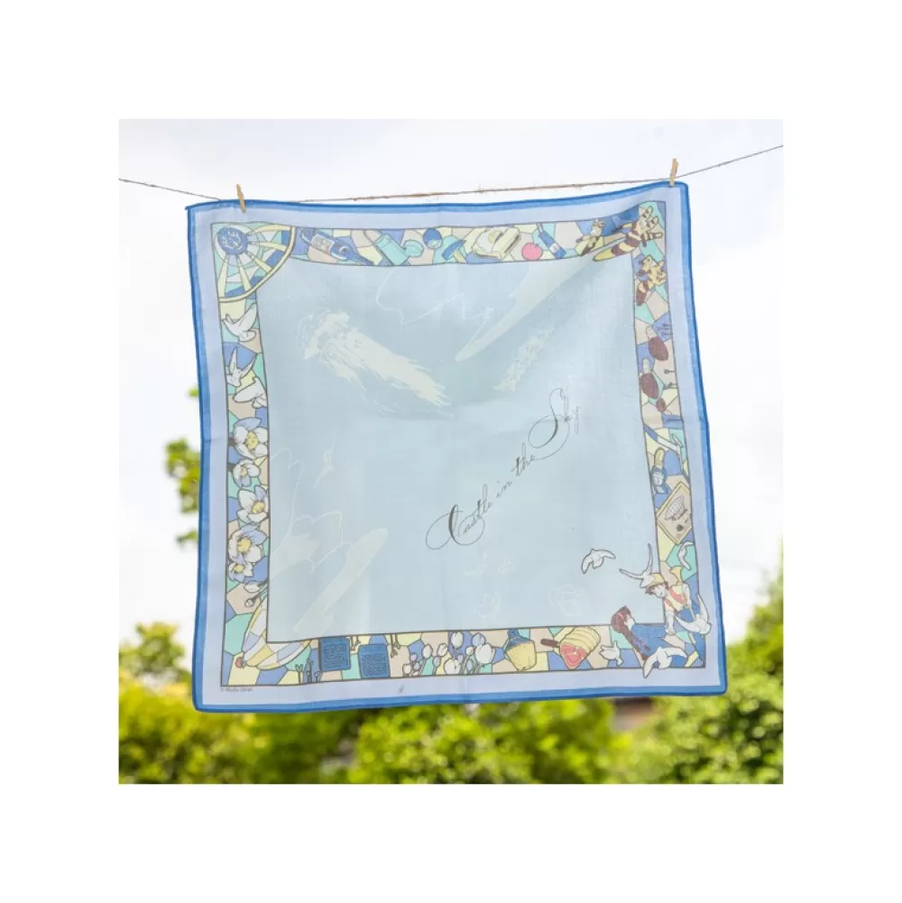 Hot Mouchoir Chemin Du Vent Bleu - Le Chateau Dans Le Ciel Textile