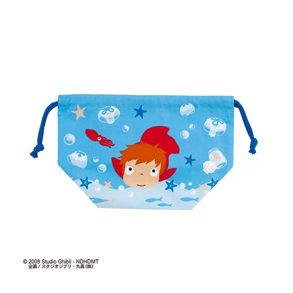 New Sacoche A Cordon Ponyo Dans La Mer 17X26 - Ponyo Sur La Falaise Sacs
