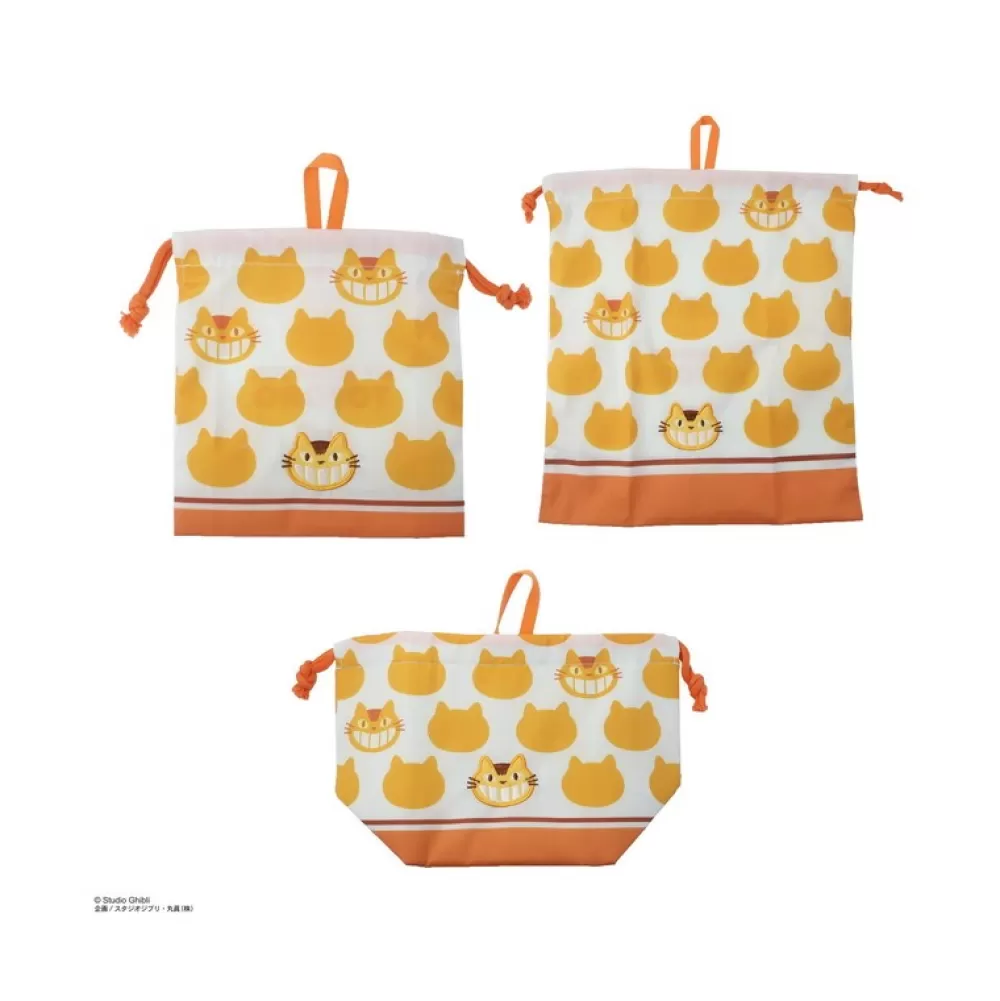 New Sacoche A Cordon Silhouette Chatbus 20 X 19 Cm - Mon Voisin Totoro Sacs