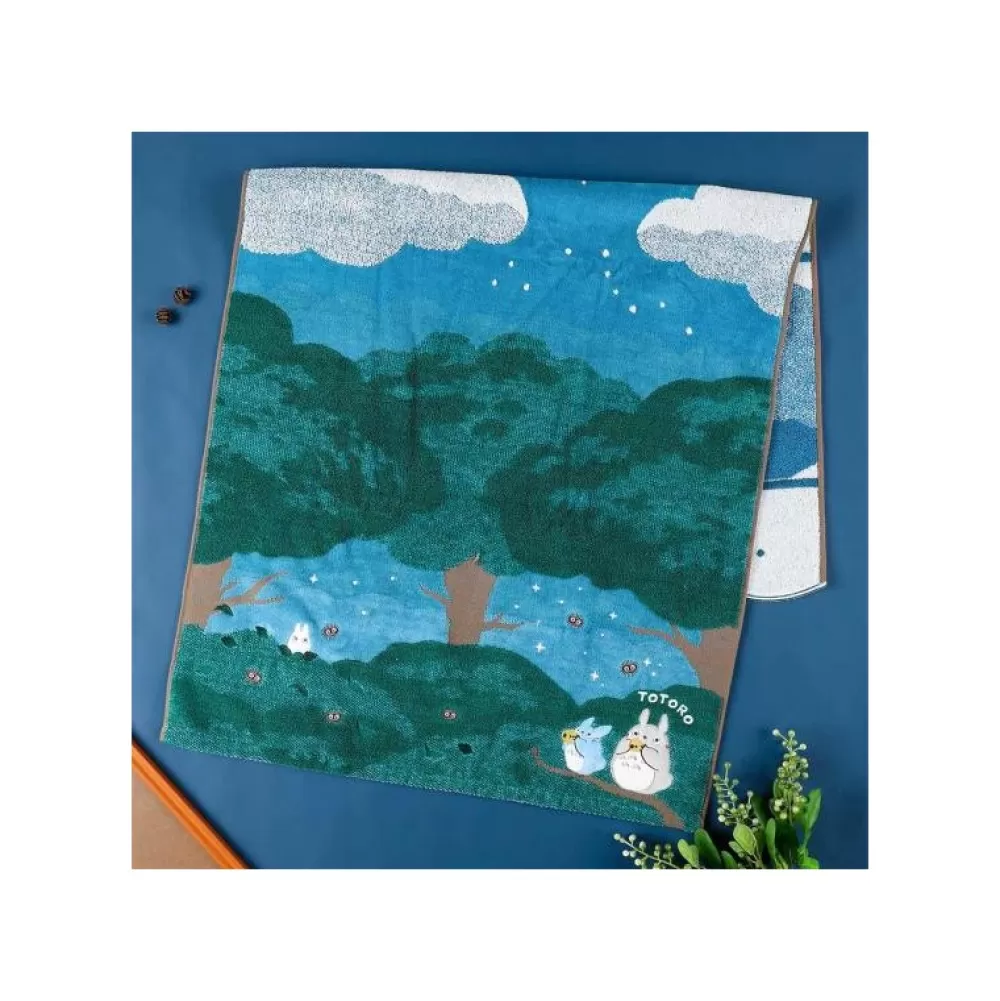 Discount Serviette De Bain Sous La Lune 60 X 120 Cm - Mon Voisin Totoro Linge De Maison