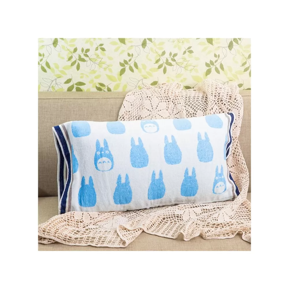Discount Taie D'Oreiller Silhouette Totoro Bleu - Mon Voisin Totoro Linge De Maison